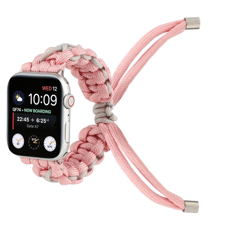Lisslune | Woven umbrella cord strap for Apple Series 7 45mm / 6 & SE & 5 & 4 44mm / 3 & 2 & 1 42mm (Pink)