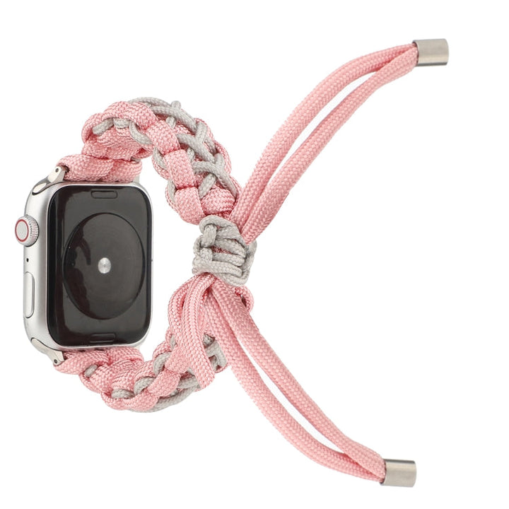 Lisslune | Woven umbrella cord strap for Apple Series 7 45mm / 6 & SE & 5 & 4 44mm / 3 & 2 & 1 42mm (Pink)