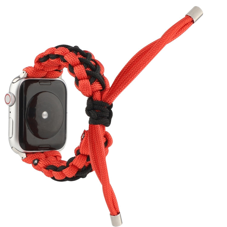 Lisslune | Braided umbrella rope strap for Apple Series 7 45mm / 6 & SE & 5 & 4 44mm / 3 & 2 & 1 42mm (Black Red)