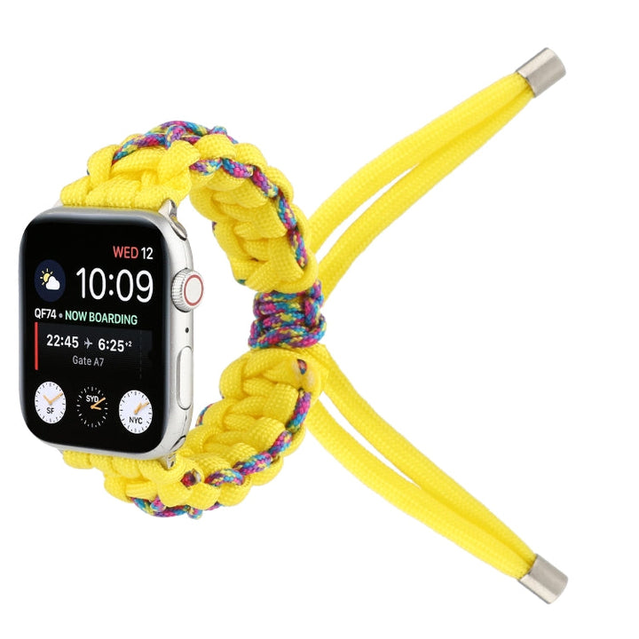 Lisslune | Braided Umbrella Cord for Apple Series 7 45mm / 6 & SE & 5 & 4 44mm / 3 & 2 & 1 42mm (Yellow)