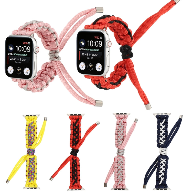 Lisslune | Woven umbrella cord strap for Apple Series 7 45mm / 6 & SE & 5 & 4 44mm / 3 & 2 & 1 42mm (Pink)
