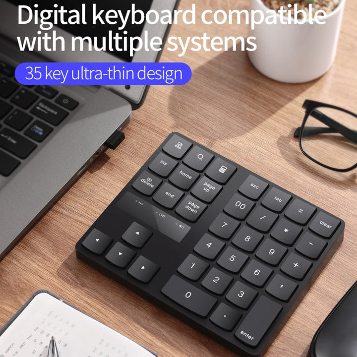 Lisslune | 533 35 Keys 2.4G Ultra-thin Design Wireless Charger Digital Keyboard