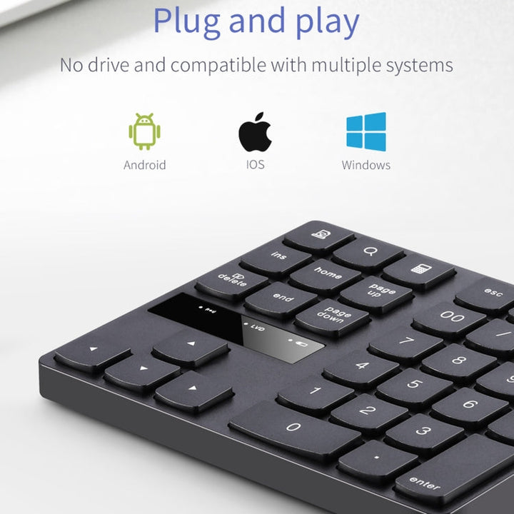 Lisslune | 533 35 Keys 2.4G Ultra-thin Design Wireless Charger Digital Keyboard