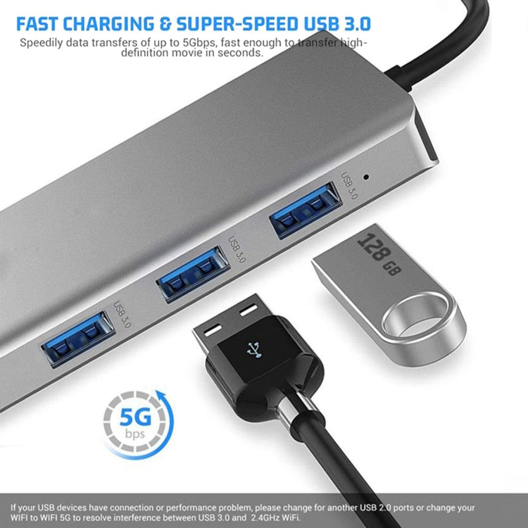Lisslune | 12 in 1 HDMI x2 + USB3.0 + USB2.0 + PD Charging + VGA + RJ45 + 3.5mm Jack + TF/SD x2 Type-C / USB-C HUB Docking Station (Dark Gray)