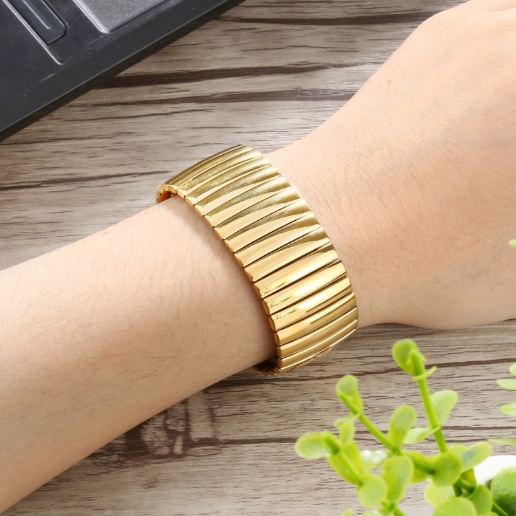 Lisslune | Elastic Aluminium Watch Band for Apple Watch Series 9&8&7 41mm / SE 3&SE 2&6&SE&5&4 40mm / 3&2&1 38mm (Gold)