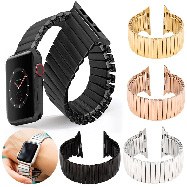Lisslune | Elastic Aluminium Watch Band for Apple Watch Series 7 41mm / 6 & SE & 5 & 4 40mm / 3 & 2 & 1 38mm (Rose Gold)
