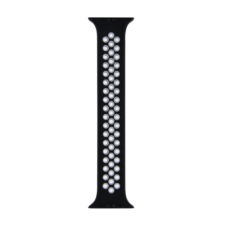Lisslune | Elastic Silicone Wristband for Apple Watch Series 7 41mm / 6 & SE & 5 & 4 40mm / 3 & 2 & 1 38mm, Length: 135mm (Black Gray)