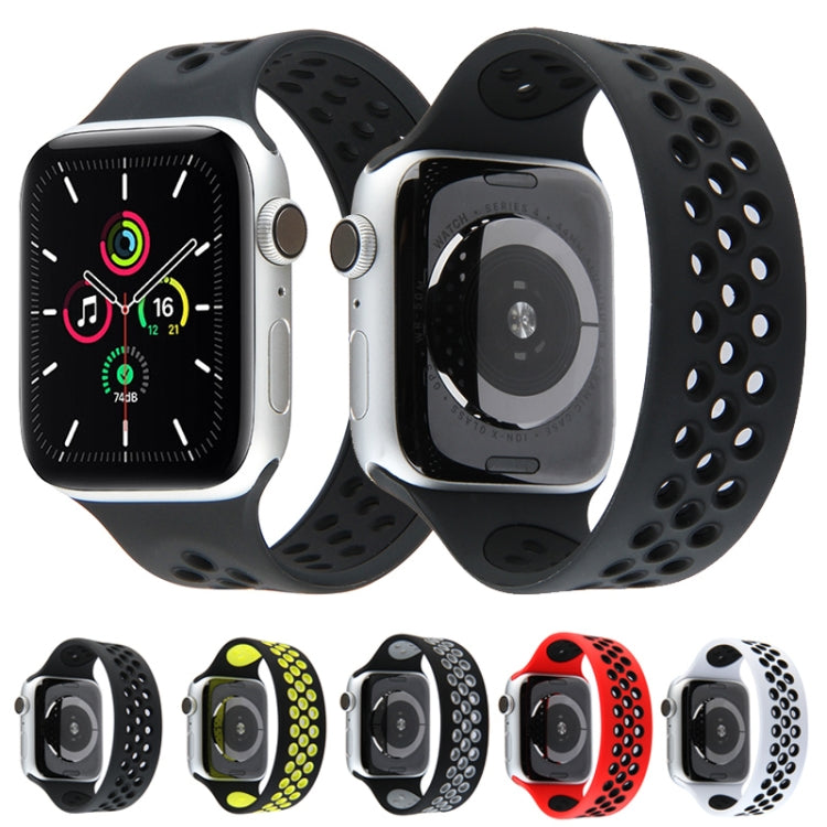 Lisslune | Elastic Silicone Wristband for Apple Watch Series 7 41mm / 6 & SE & 5 & 4 40mm / 3 & 2 & 1 38mm, Length: 135mm (Black Gray)