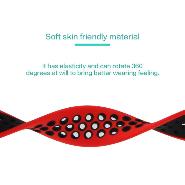 Lisslune | Elastic Silicone Strap for Apple Watch Series 7 45mm / 6 & SE & 5 & 4 44mm / 3 & 2 & 1 42mm, Length:150mm (Red Black)