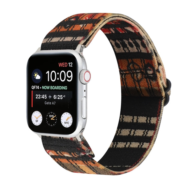 Lisslune | Ethnic Style Buckle Watch Strap for Apple Watch Series 7 41mm / 6 & SE & 5 & 4 40mm / 3 & 2 & 1 38mm (Checkered)