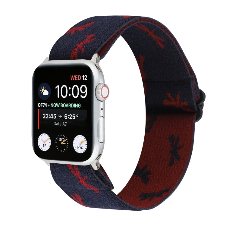 Lisslune | Ethnic Style Buckle Watch Band for Apple Watch Series 7 41mm / 6 & SE & 5 & 4 40mm / 3 & 2 & 1 38mm (Wine Red Blue)