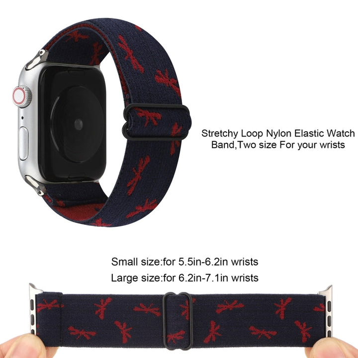 Lisslune | Ethnic Style Buckle Watch Band for Apple Watch Series 7 41mm / 6 & SE & 5 & 4 40mm / 3 & 2 & 1 38mm (Wine Red Blue)