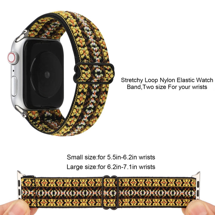 Lisslune | Ethnic Style Buckle Watch Band for Apple Watch Series 7 41mm / 6 & SE & 5 & 4 40mm / 3 & 2 & 1 38mm (Yellow)