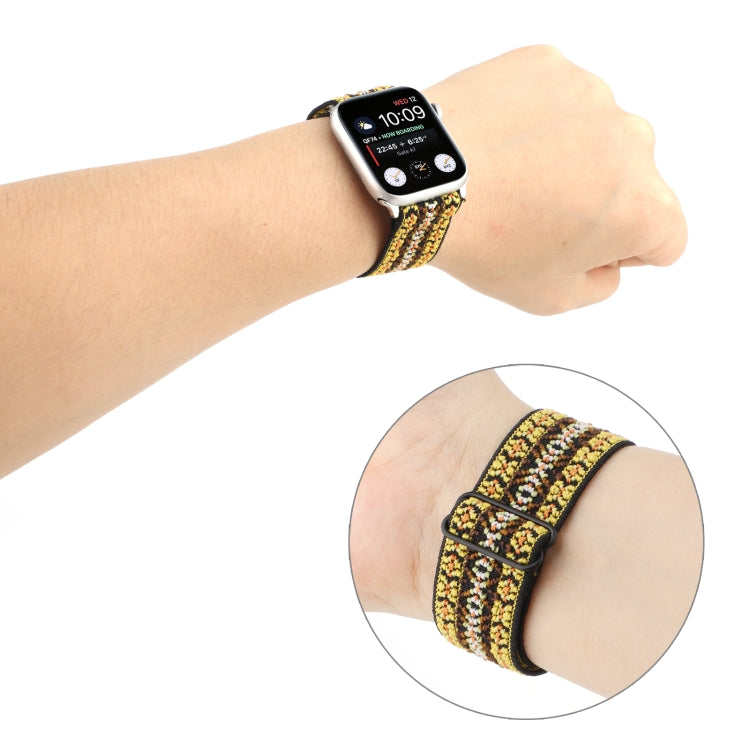 Lisslune | Ethnic Style Buckle Watch Band for Apple Watch Series 7 41mm / 6 & SE & 5 & 4 40mm / 3 & 2 & 1 38mm (Yellow)