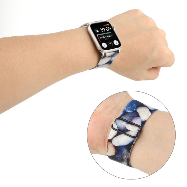 Lisslune | Ethnic style buckle watch band for Apple Watch Series 7 41mm / 6 & SE & 5 & 4 40mm / 3 & 2 & 1 38mm (Blue White)