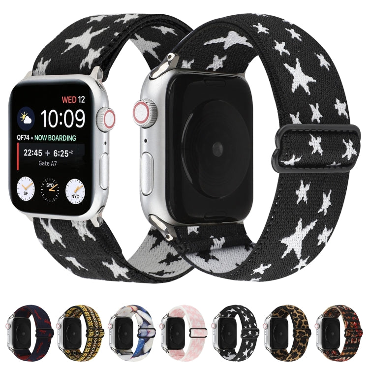 Lisslune | Ethnic style buckle watch band for Apple Watch Series 7 41mm / 6 & SE & 5 & 4 40mm / 3 & 2 & 1 38mm (Blue White)