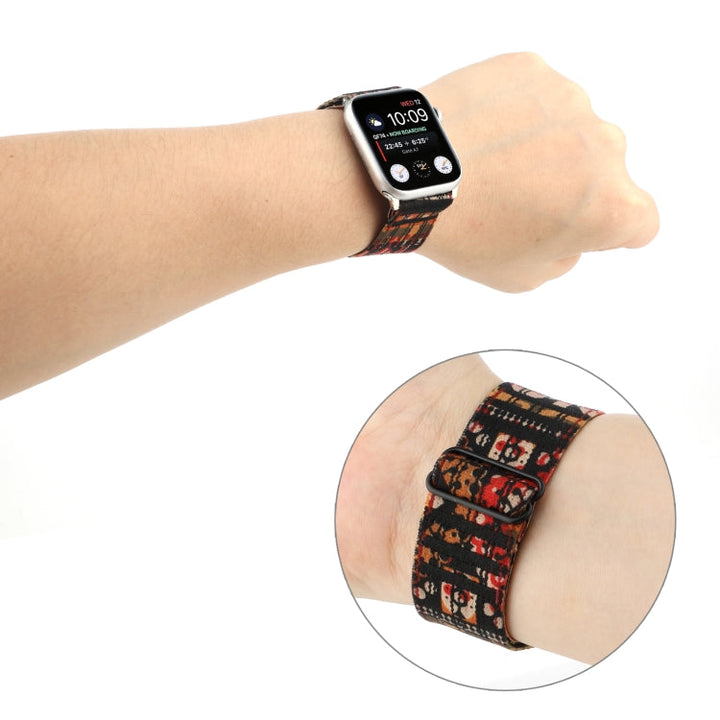 Lisslune | Ethnic Style Buckle Watch Band for Apple Watch Series 7 45mm / 6 & SE & 5 & 4 44mm / 3 & 2 & 1 42mm (Checked)