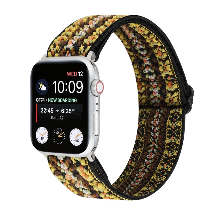 Lisslune | Ethnic Style Buckle Watch Band for Apple Watch Series 7 45mm / 6 & SE & 5 & 4 44mm / 3 & 2 & 1 42mm (Yellow)