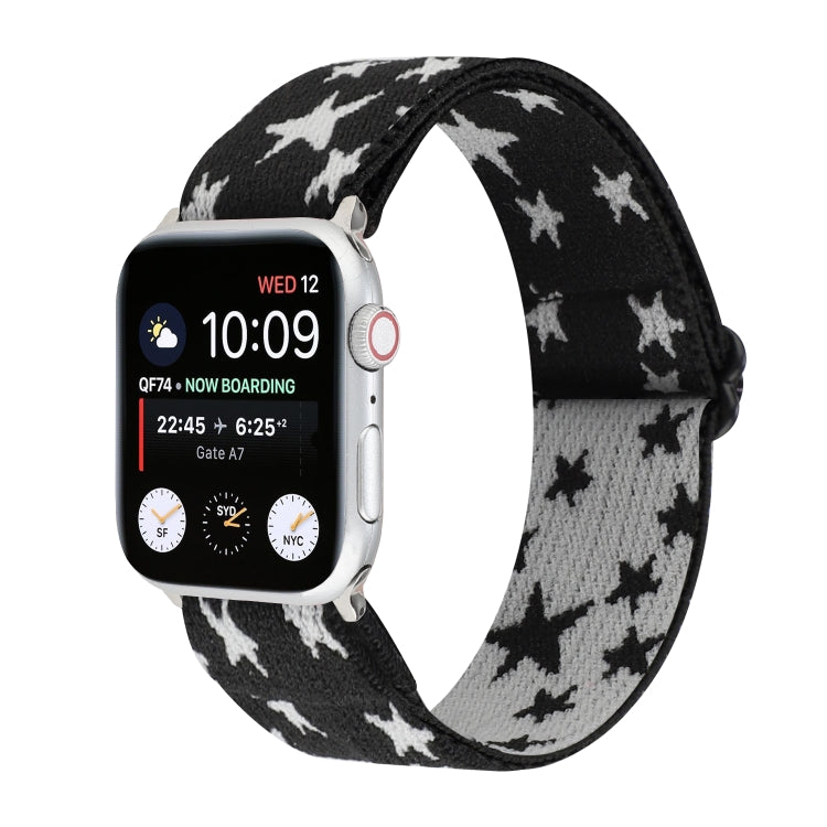 Lisslune | Ethnic Style Buckle Watch Band for Apple Watch Ultra 49mm & Watch Ultra 2 49mm / Series 9 & 8 & 7 45mm / SE 3 & SE 2 & 6 & SE & 5 & 4 44mm / 3 & 2 & 1 42mm (Black White)