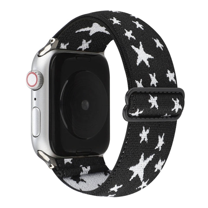 Lisslune | Ethnic Style Buckle Watch Band for Apple Watch Ultra 49mm & Watch Ultra 2 49mm / Series 9 & 8 & 7 45mm / SE 3 & SE 2 & 6 & SE & 5 & 4 44mm / 3 & 2 & 1 42mm (Black White)
