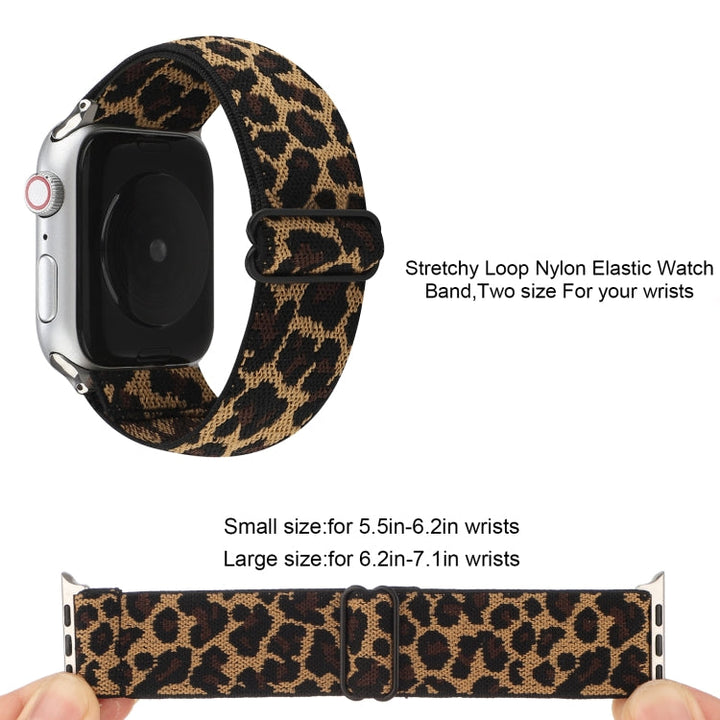 Lisslune | Ethnic Style Buckle Watch Band for Apple Watch Ultra 49mm & Watch Ultra 2 49mm / Series 9 & 8 & 7 45mm / SE 3 & SE 2 & 6 & SE & 5 & 4 44mm / 3 & 2 & 1 42mm (Brown Leopard)
