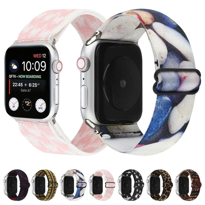 Lisslune | Ethnic Style Buckle Watch Band for Apple Watch Ultra 49mm & Watch Ultra 2 49mm / Series 9 & 8 & 7 45mm / SE 3 & SE 2 & 6 & SE & 5 & 4 44mm / 3 & 2 & 1 42mm (Brown Leopard)
