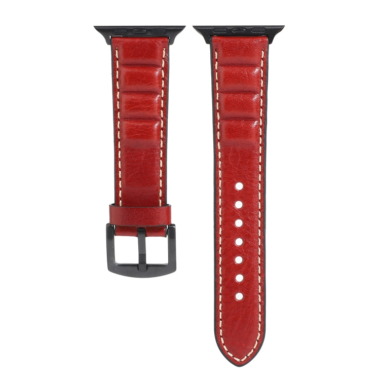 Lisslune | Leather Watch Band for Apple Watch Series 7 41mm / 6 & SE & 5 & 4 40mm / 3 & 2 & 1 38mm (Red)