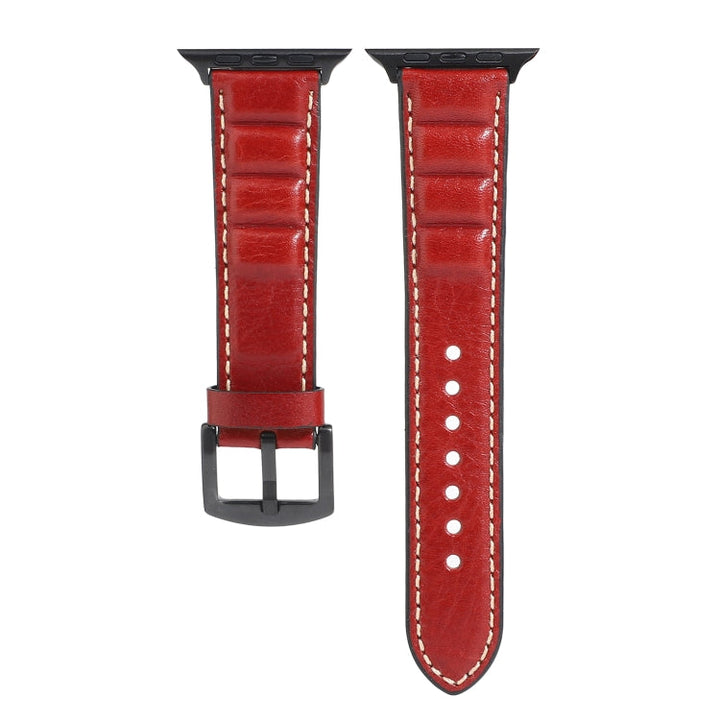 Lisslune | Leather Watch Band for Apple Watch Series 7 41mm / 6 & SE & 5 & 4 40mm / 3 & 2 & 1 38mm (Red)