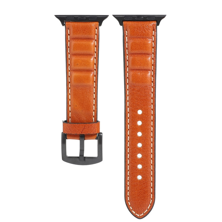 Lisslune | Leather Watch Band for Apple Watch Series 7 41mm / 6 & SE & 5 & 4 40mm / 3 & 2 & 1 38mm (Yellow Brown)