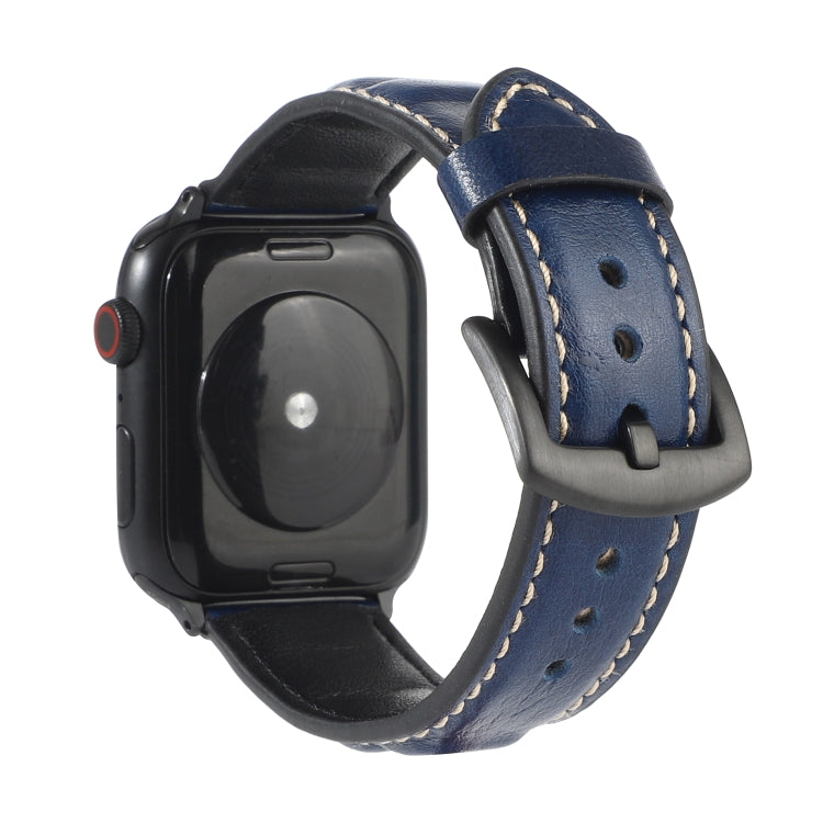 Lisslune | Leather Band for Apple Watch Series 7 41mm / 6 & SE & 5 & 4 40mm / 3 & 2 & 1 38mm (Blue)
