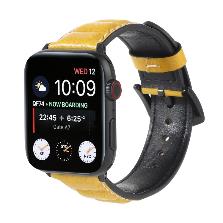 Lisslune | Leather Watch Band for Apple Watch Series 7 41mm / 6 & SE & 5 & 4 40mm / 3 & 2 & 1 38mm (Yellow)