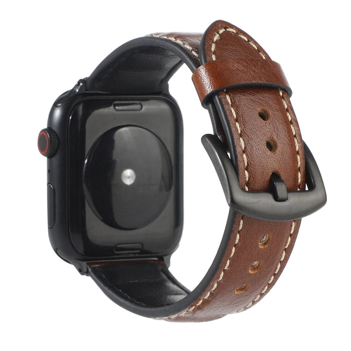 Lisslune | Leather Watch Band for Apple Watch Series 7 41mm / 6 & SE & 5 & 4 40mm / 3 & 2 & 1 38mm (Dark Brown)