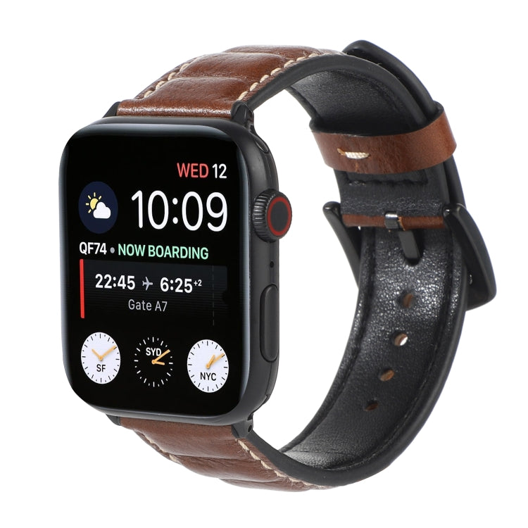 Lisslune | Leather Watch Band for Apple Watch Series 7 41mm / 6 & SE & 5 & 4 40mm / 3 & 2 & 1 38mm (Dark Brown)