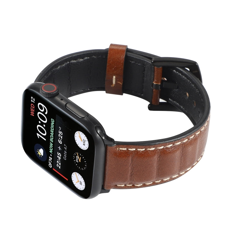 Lisslune | Leather Watch Band for Apple Watch Series 7 41mm / 6 & SE & 5 & 4 40mm / 3 & 2 & 1 38mm (Dark Brown)