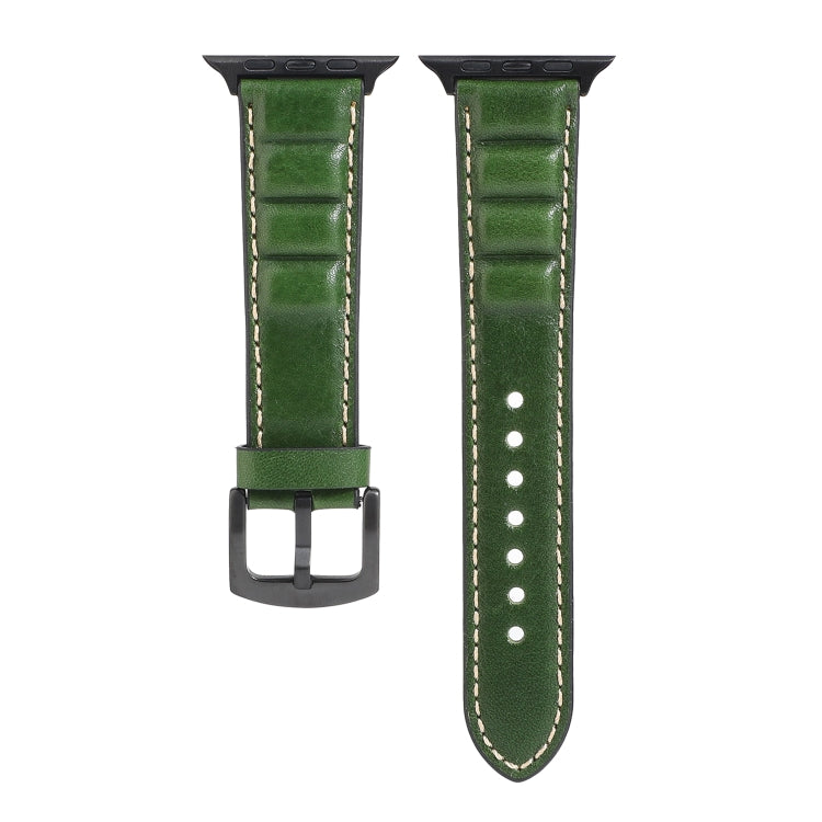 Lisslune | Leather Bracelet for Apple Watch Series 7 45mm / 6 & SE & 5 & 4 44mm / 3 & 2 & 1 42mm (Green)