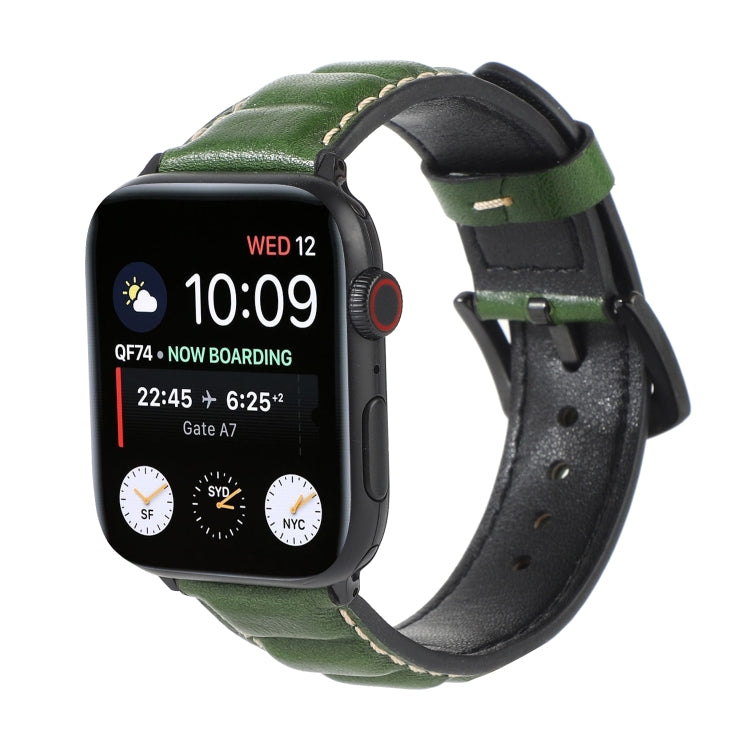 Lisslune | Leather Bracelet for Apple Watch Series 7 45mm / 6 & SE & 5 & 4 44mm / 3 & 2 & 1 42mm (Green)