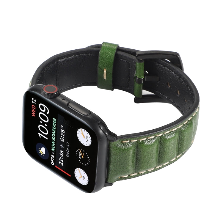 Lisslune | Leather Bracelet for Apple Watch Series 7 45mm / 6 & SE & 5 & 4 44mm / 3 & 2 & 1 42mm (Green)