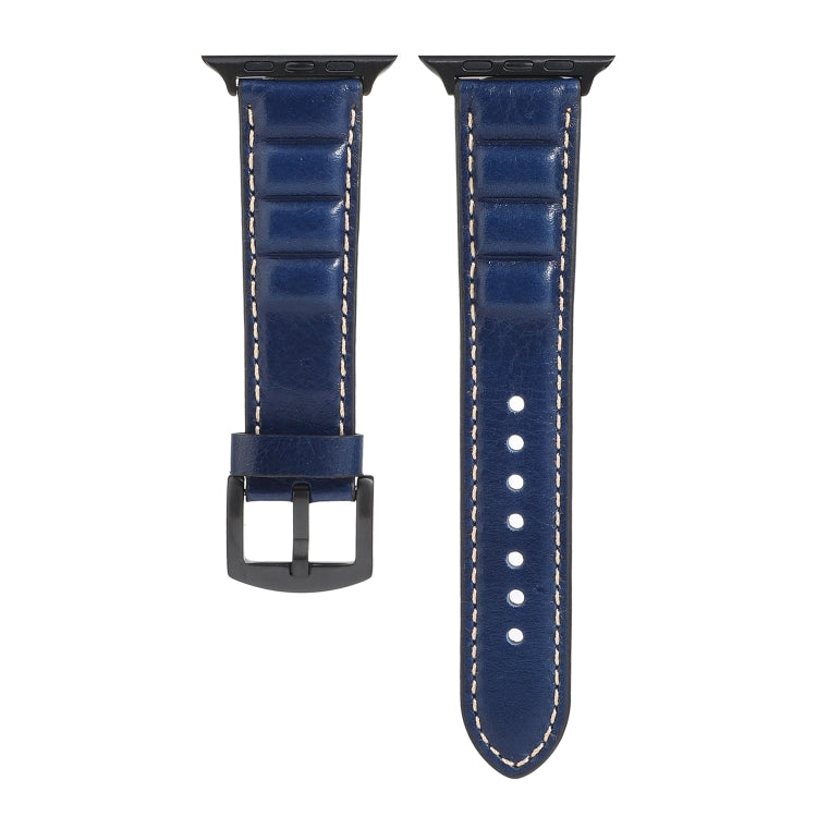 Lisslune | Leather Watch Band for Apple Watch Series 7 45mm / 6 & SE & 5 & 4 44mm / 3 & 2 & 1 42mm (Blue)