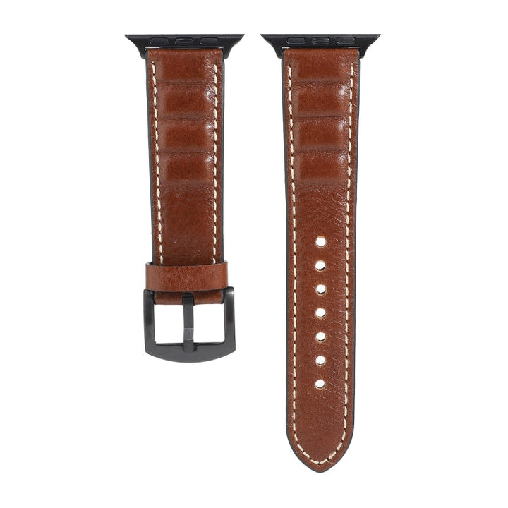 Lisslune | Leather Watch Strap for Apple Watch Series 7 45mm / 6 & SE & 5 & 4 44mm / 3 & 2 & 1 42mm (Dark Brown)