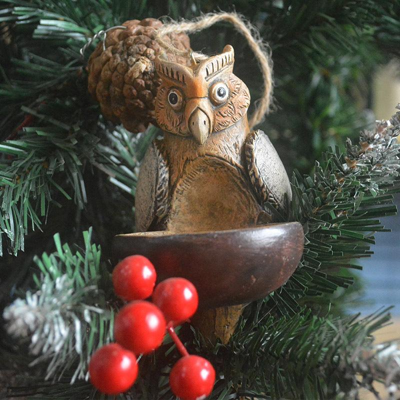 Lisslune | Fairy-tale Garden Friends: Owl and Frog Resin Figures for Outdoor Charm