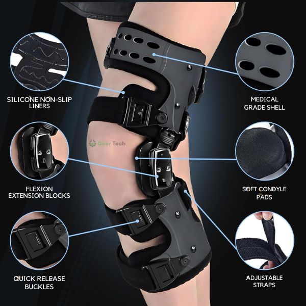 Lisslune | Osteoarthritis Unloader Knee Brace | Medial & Lateral Support for Bone-on-Bone Arthritis Relief, Adjustable Size for Enhanced Comfort