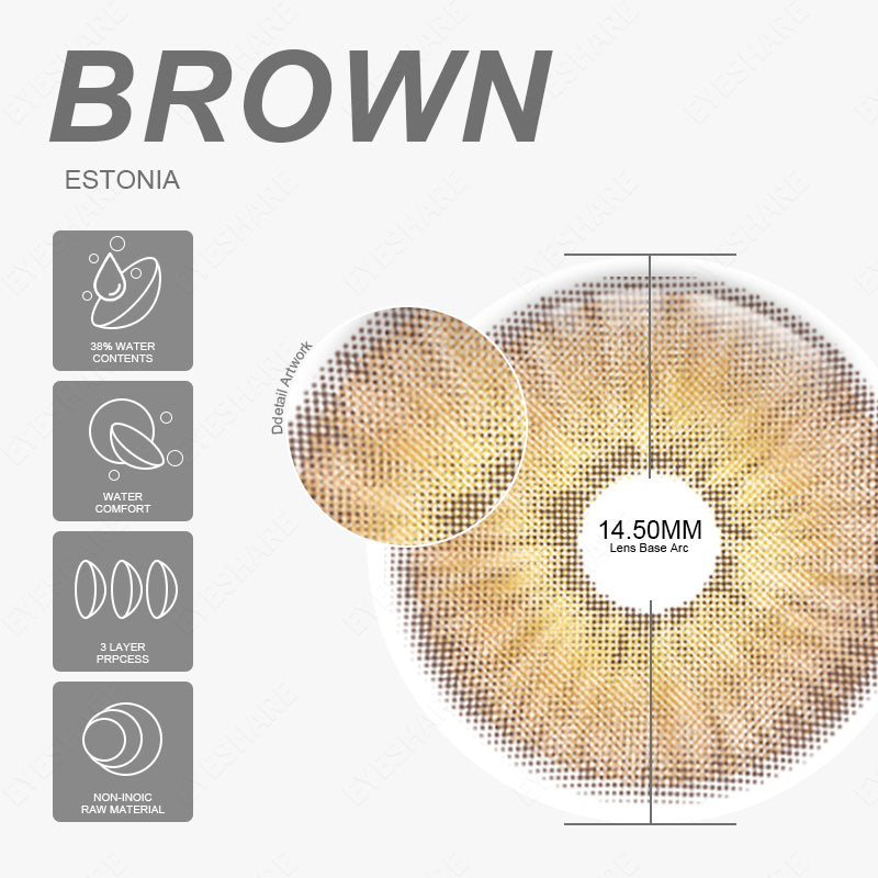 Rynx Estonia Brown 14.5mm 1 Pair | 1 Year