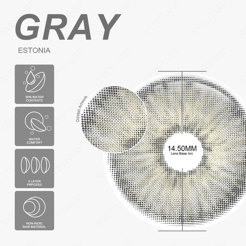 Rynx Estonia Gray 14.5 mm 1 Pair | 1 Year