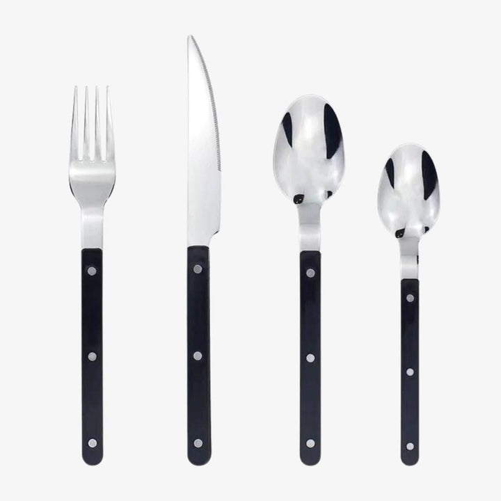 Lisslune | 24-piece stainless steel cutlery set with engraving