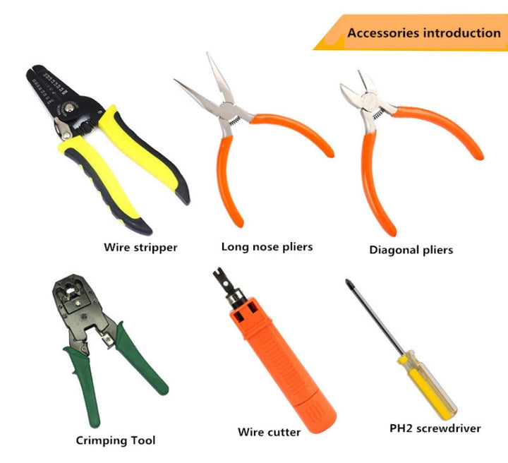 Lisslune | JAKEMY PS-P15 16 in 1 Professional LAN Network Kit Crimper Cable Wire Stripper Cutter Pliers Screwdriver Tool