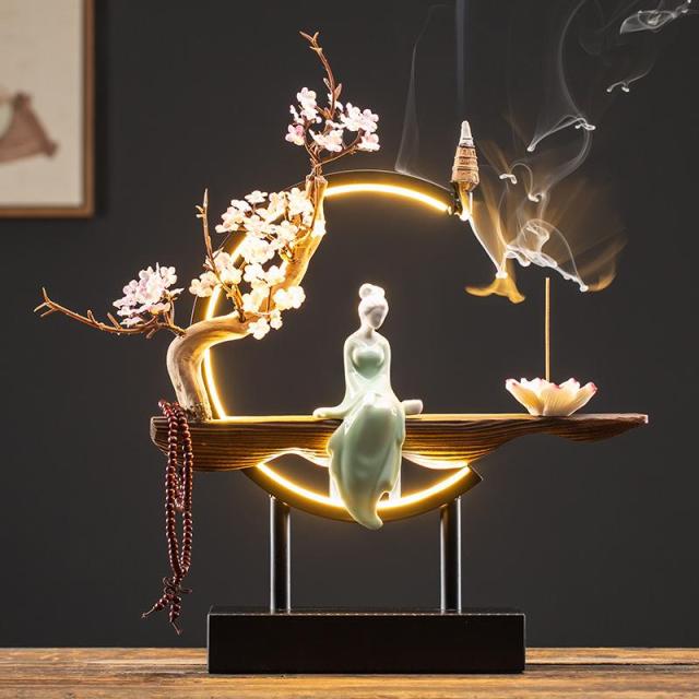 Lisslune | Handmade Fairy Lady Waterfall Backflow Incense Burner