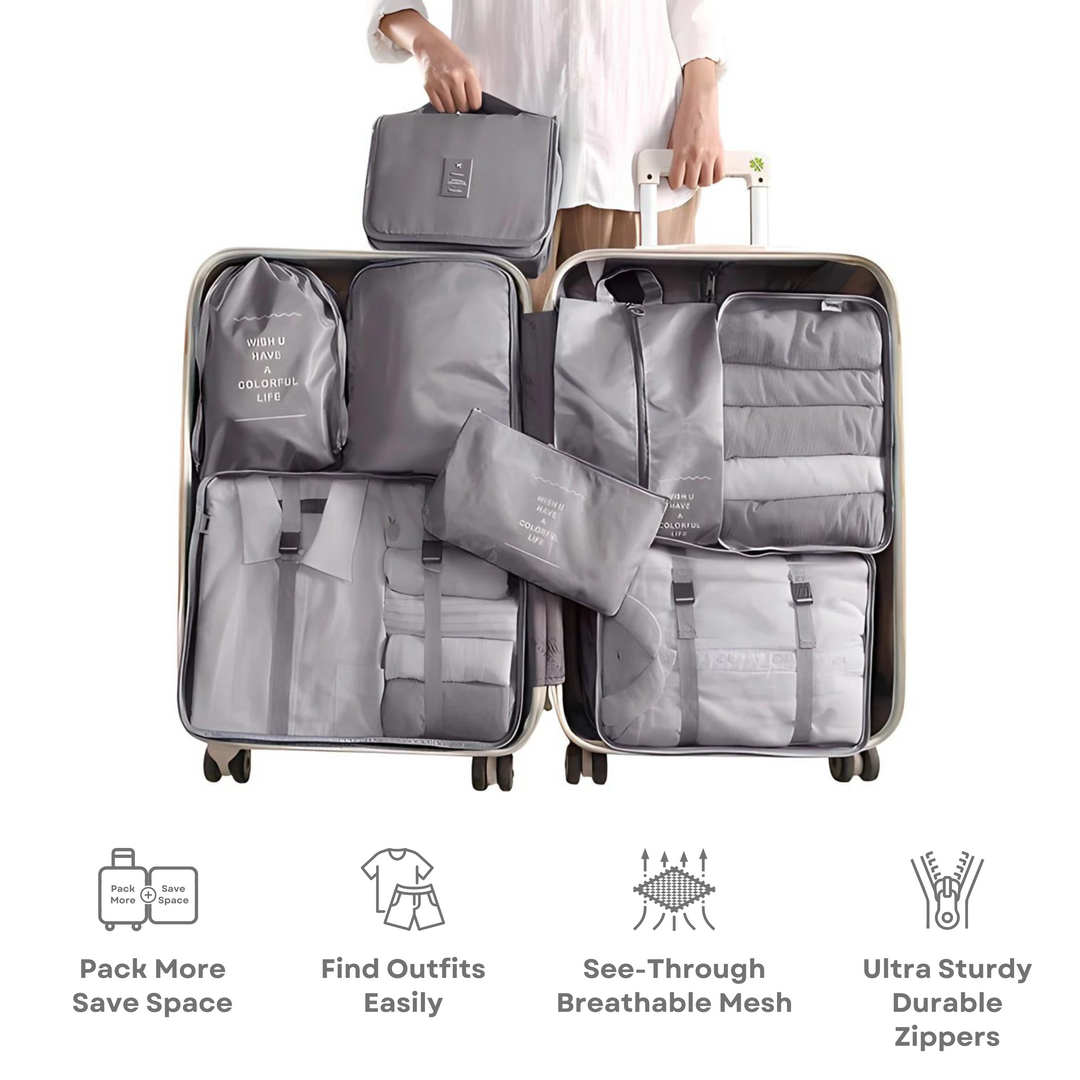 Lisslune | Easy-Pack Travel Cubes | 8-Piece Set for Organized Packing & Hassle-Free Travel