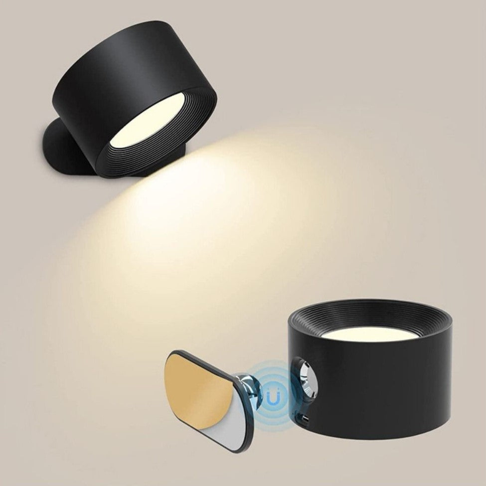 Lisslune | Spotlight Wireless Wall Lamp - 360° Rotation, Dimmable, Rechargeable Wall Light