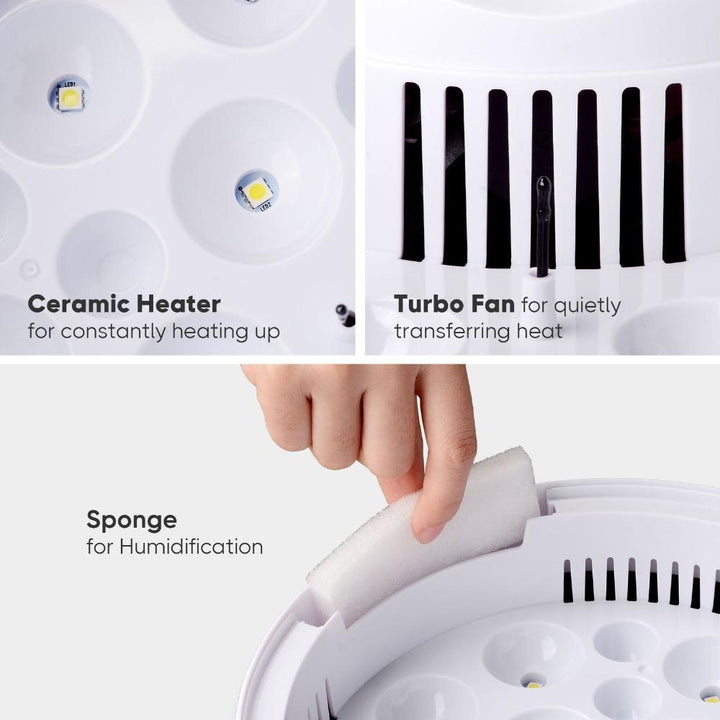 Lisslune | Egg Incubator for Chicken Eggs Incubator for Egg Hatching Chicks with Temp Control LED Chicken Hatcher