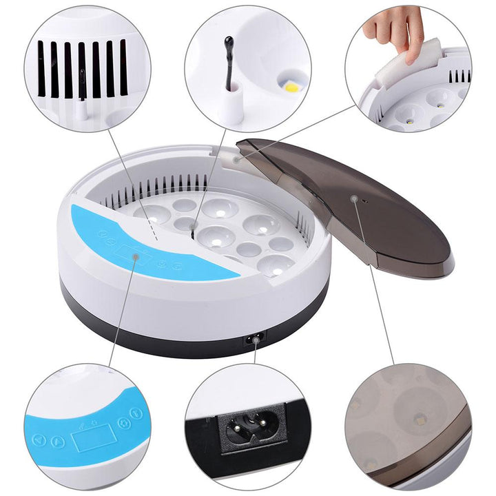 Lisslune | Egg Incubator for Chicken Eggs Incubator for Egg Hatching Chicks with Temp Control LED Chicken Hatcher